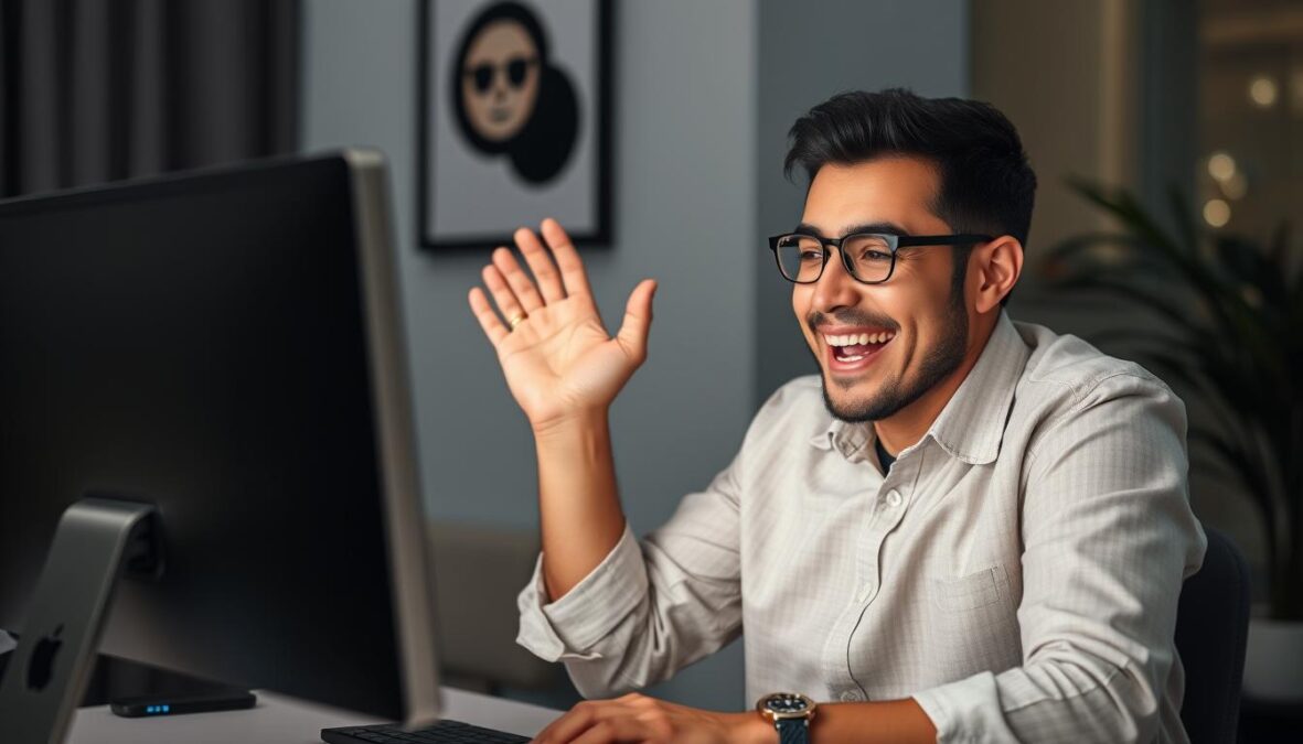 Person celebrating savings from Creatify.ai promo code November 2025