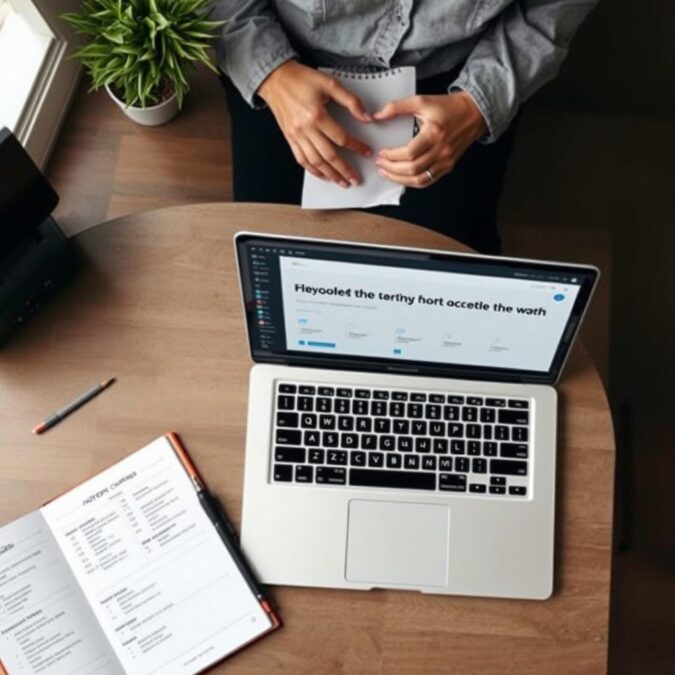 Person planning content calendar for Fliki AI video creation