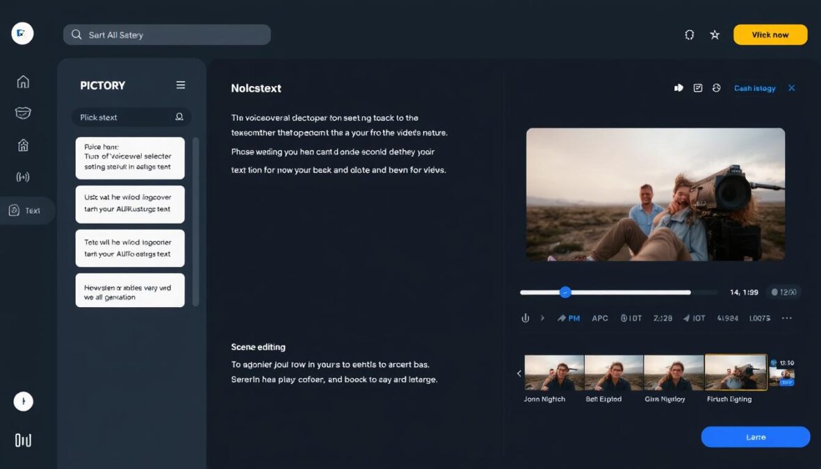 Pictory AI video creation interface