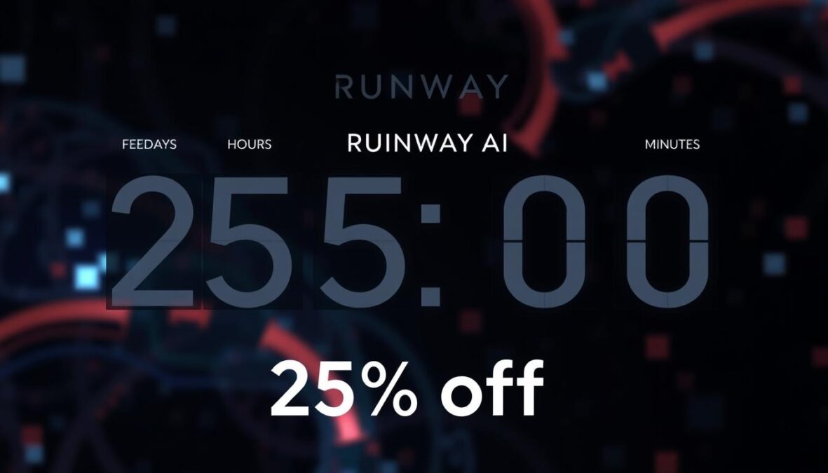 Runway AI Black Friday 2025 promo code countdown timer showing limited-time offers