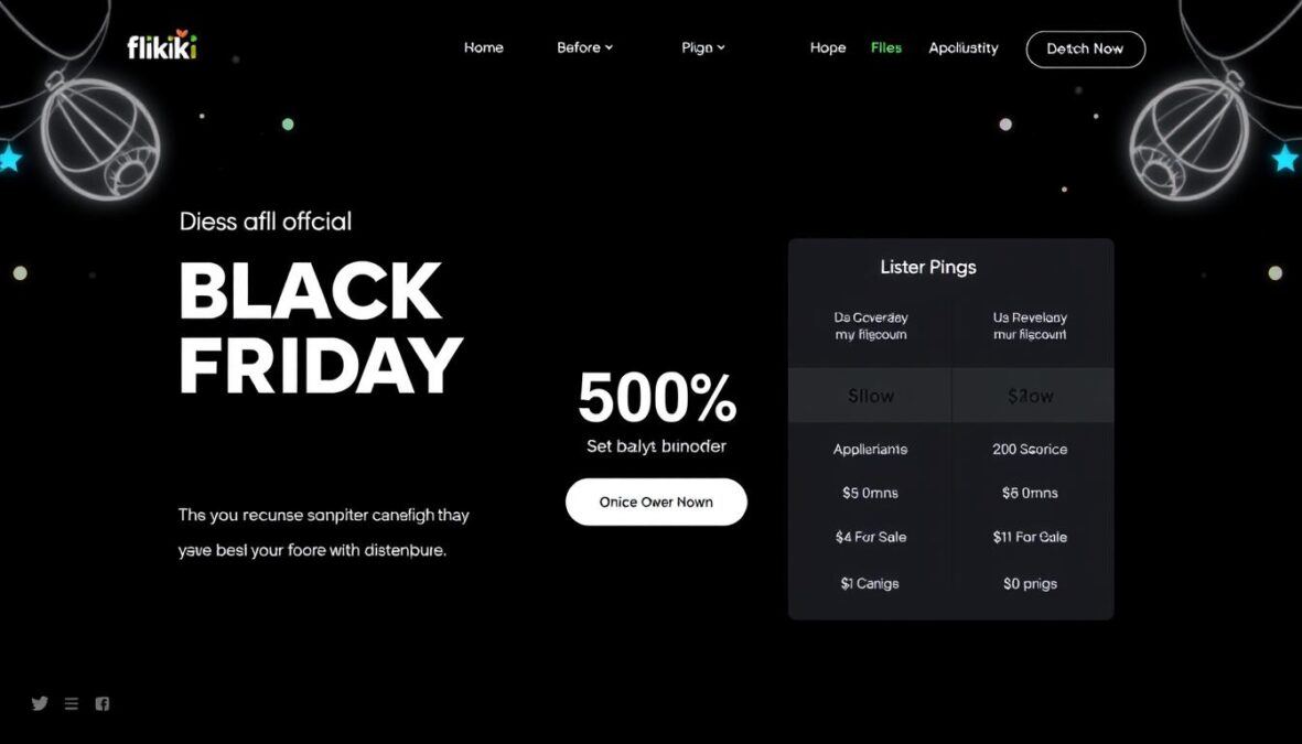 Screenshot of Fliki's Black Friday 2024 deal page showing 50% discount