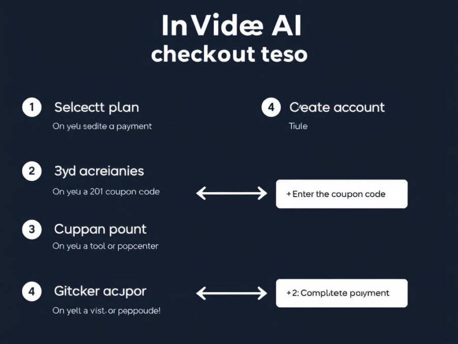 Step-by-step guide showing how to apply InVideo AI Black Friday 2025 coupon code
