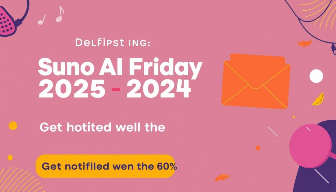 Suno AI Black Friday 2025 notification signup banner