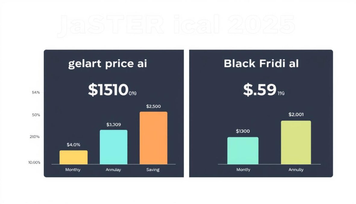 Value comparison chart showing regular pricing versus Black Friday 2025 Deal for Jasper AI