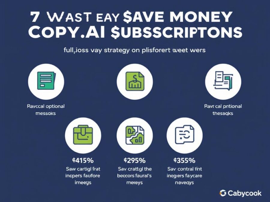 Visual representation of savings strategies for Copy.ai with November 2025 promo codes