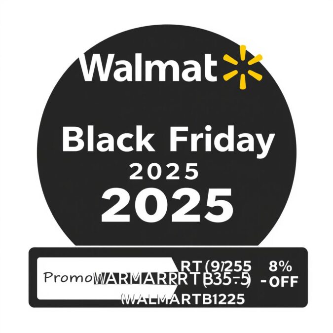 Walmart logo with Black Friday 2025 promo code graphics