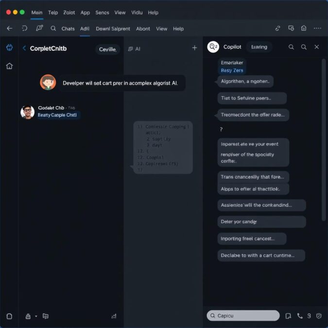 Developer using GitHub Copilot Chat for code explanation