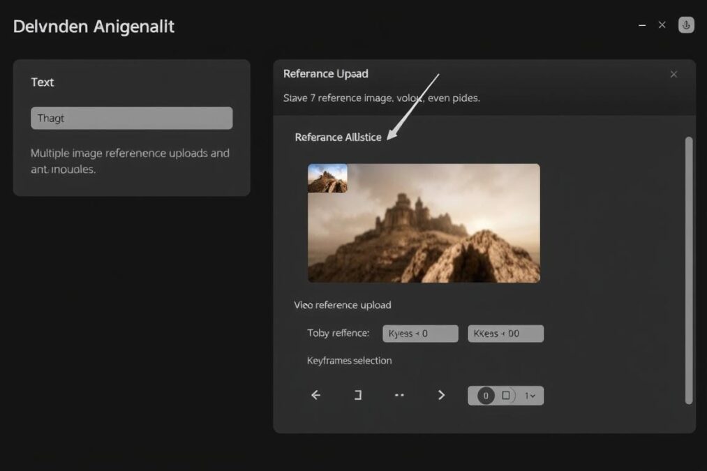 Kling AI O1's multi-modal input system showing text, image and video references