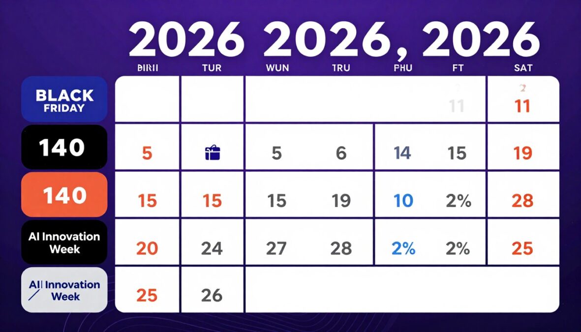 Calendar showing best times for ElevenLabs audio AI coupon 2026 offers