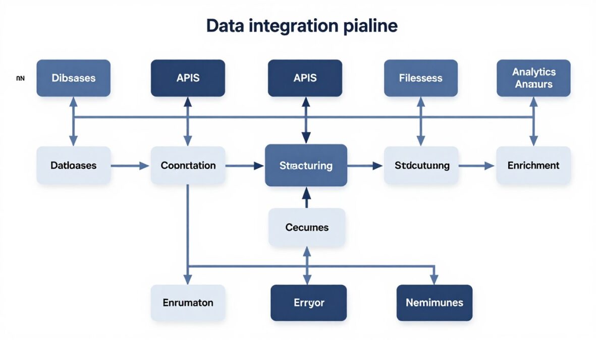 Complex data integration pipeline in n8n connecting multiple data sources