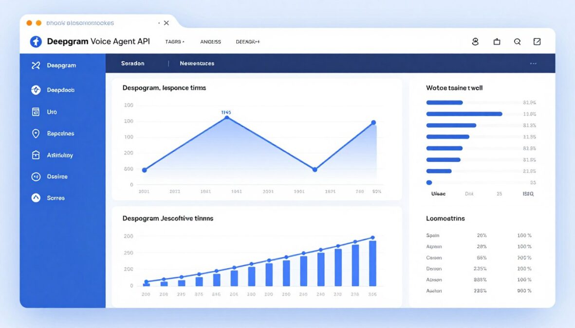 Dashboard showing Deepgram Voice Agent API analytics and performance metrics