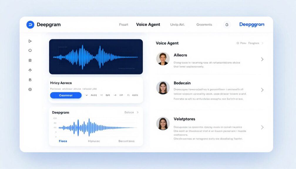 Deepgram Voice Agent API interface showing real-time voice transcription and AI response generation