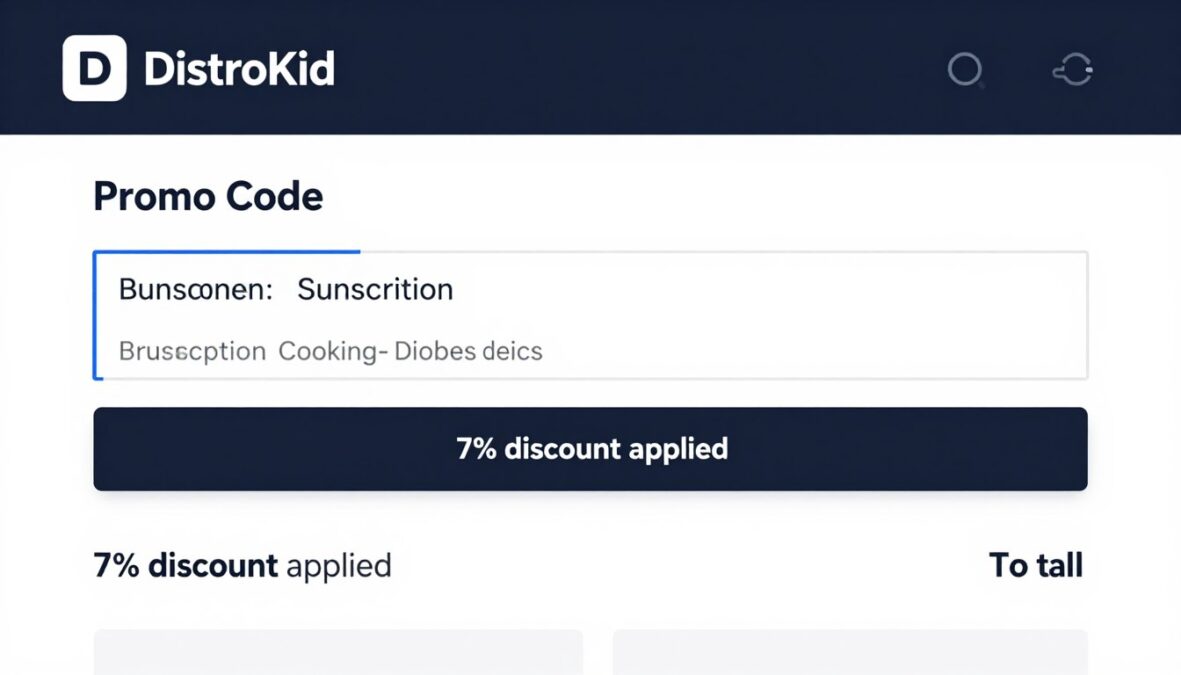 Distrokid Promo Code 2026 being applied at checkout