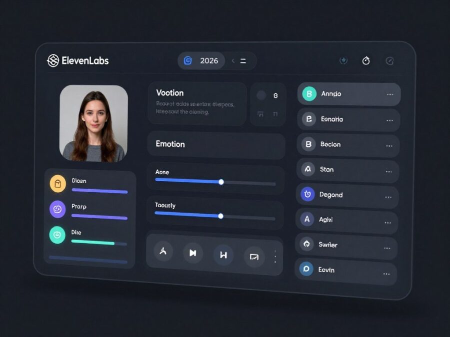ElevenLabs audio AI interface in 2026 showing advanced voice controls