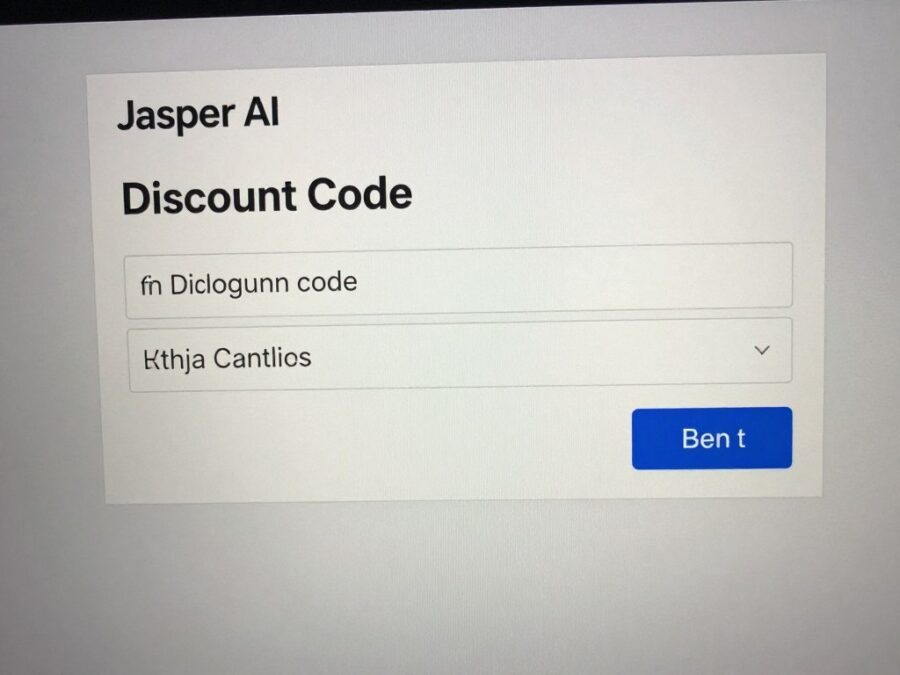 Entering a Jasper AI promo code in the field