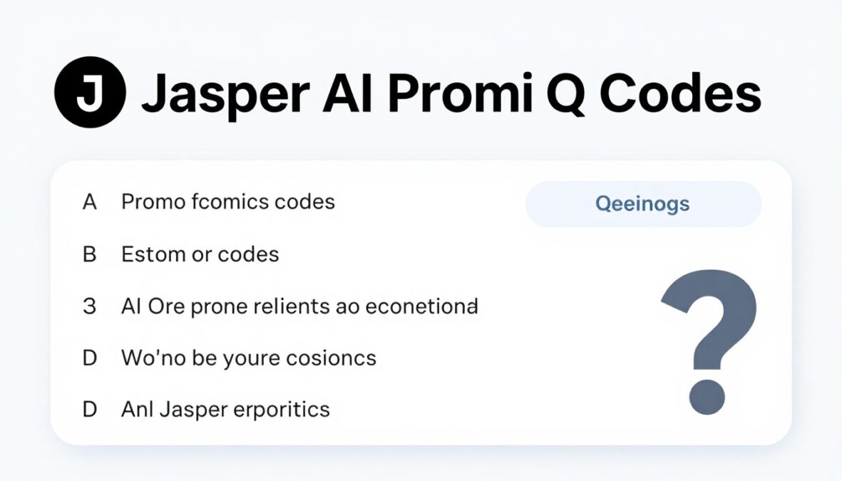 FAQ concept with Jasper AI logo and question marks