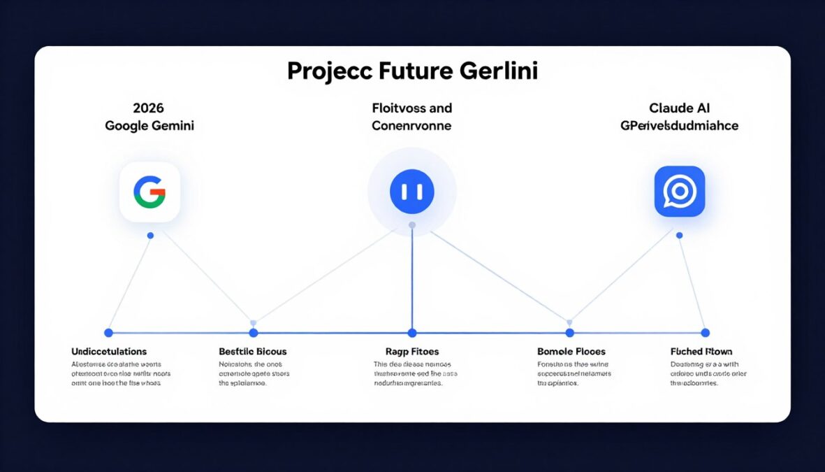 Google Gemini vs Claude AI 2026 future trajectory and development paths visualization