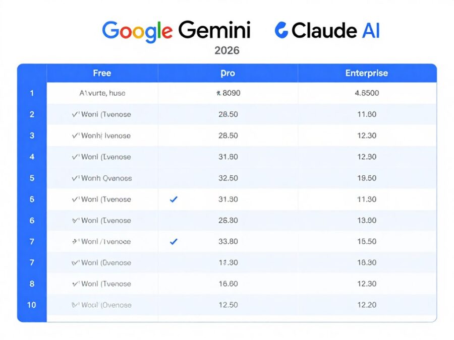 Google Gemini vs Claude AI 2026 pricing tiers and business models comparison