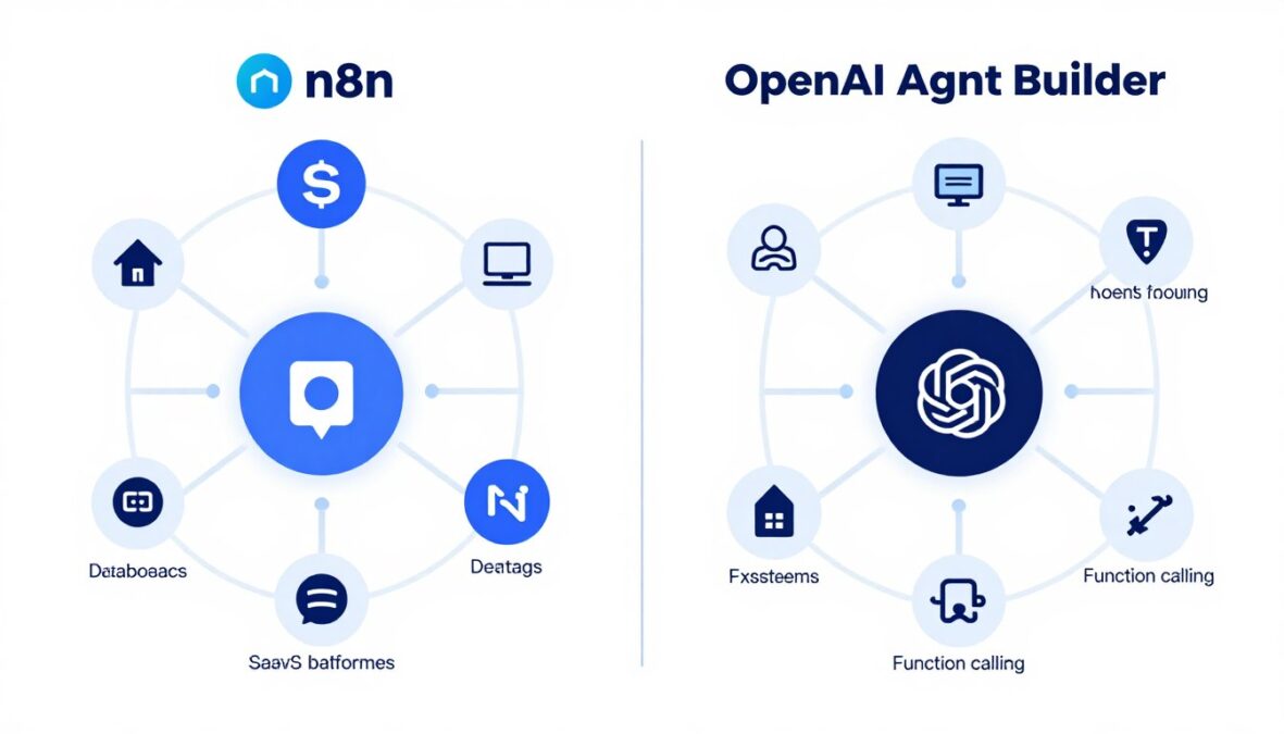 Integration ecosystem comparison between n8n and OpenAI Agent Builder