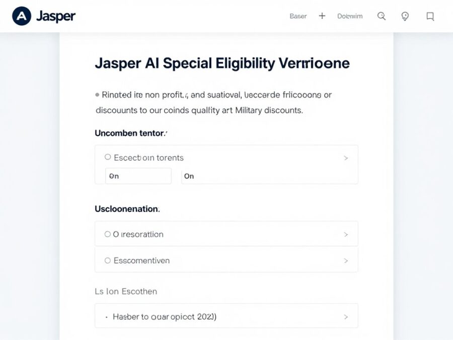 Jasper AI special eligibility discount application page