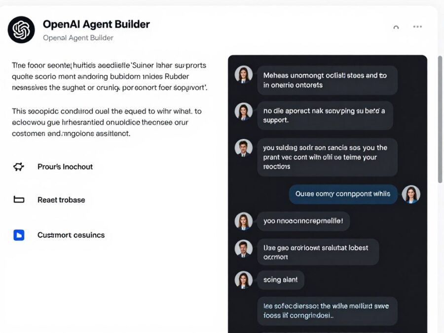 OpenAI Agent Builder creating a customer support assistant with knowledge base access