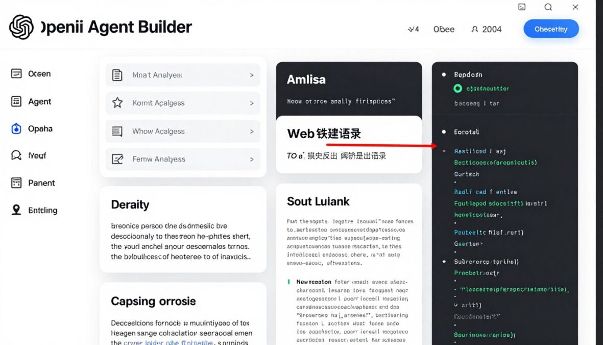 OpenAI Agent Builder creating a research assistant that can analyze documents and generate insights