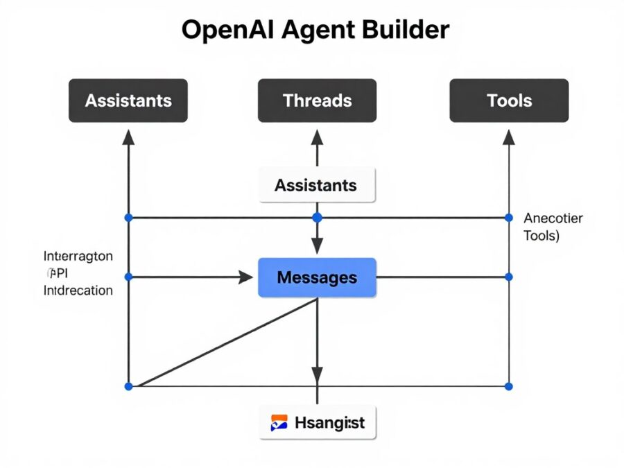OpenAI Agent Builder technical architecture showing API integration and component relationships