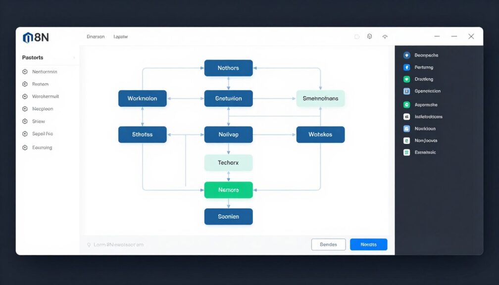 n8n workflow automation interface showing node-based visual editor