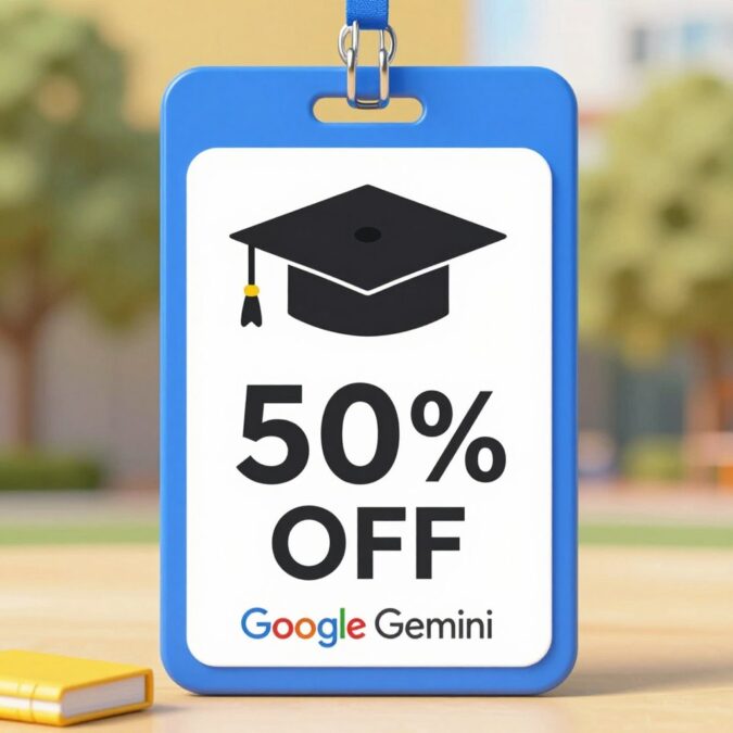 50 percent discount badge for student accounts