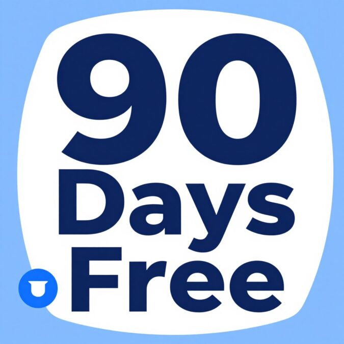 90 day free trial badge for new Gemini Pro users