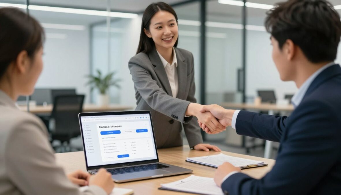 Business professional contacting Google sales for enterprise pricing