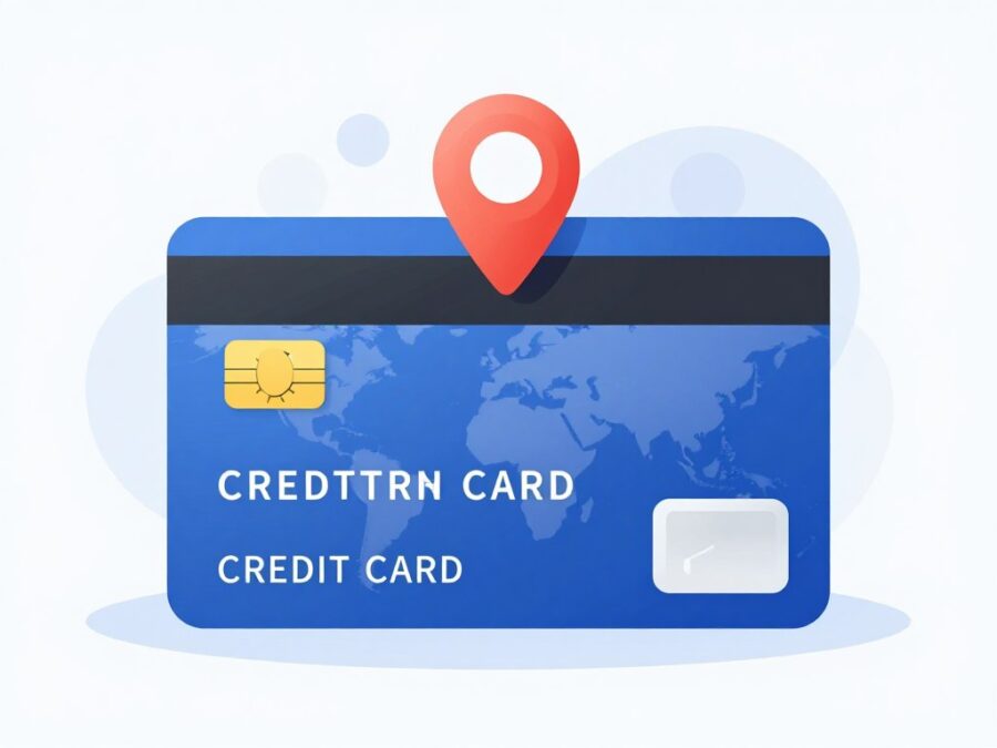Credit card with regional restriction indicator
