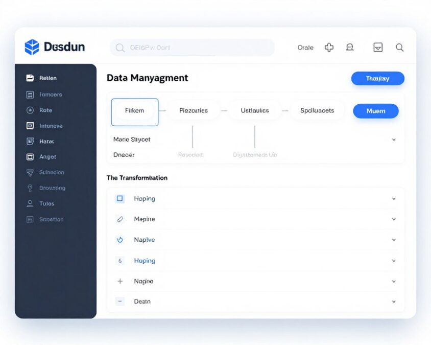 DataSync AI showing data management dashboard