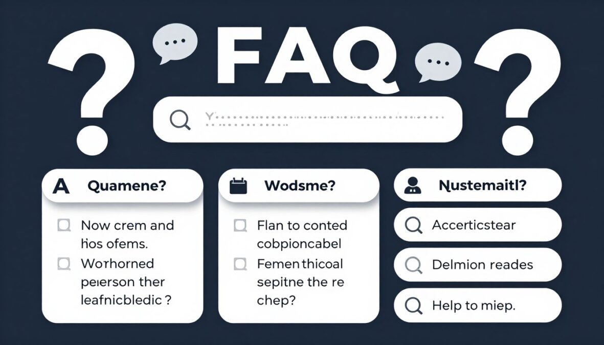 FAQ concept with question mark icons