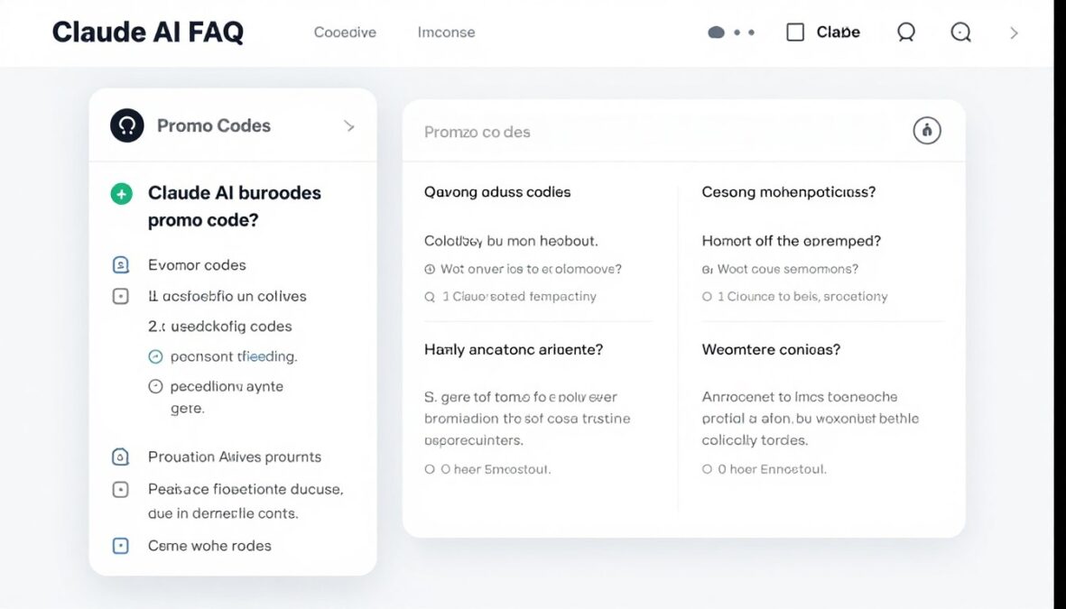 FAQ page layout with questions and answers about Claude AI promotional codes