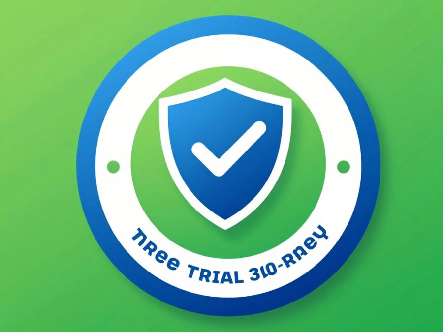 Free trial badge and money-back guarantee seal for elevenlabs