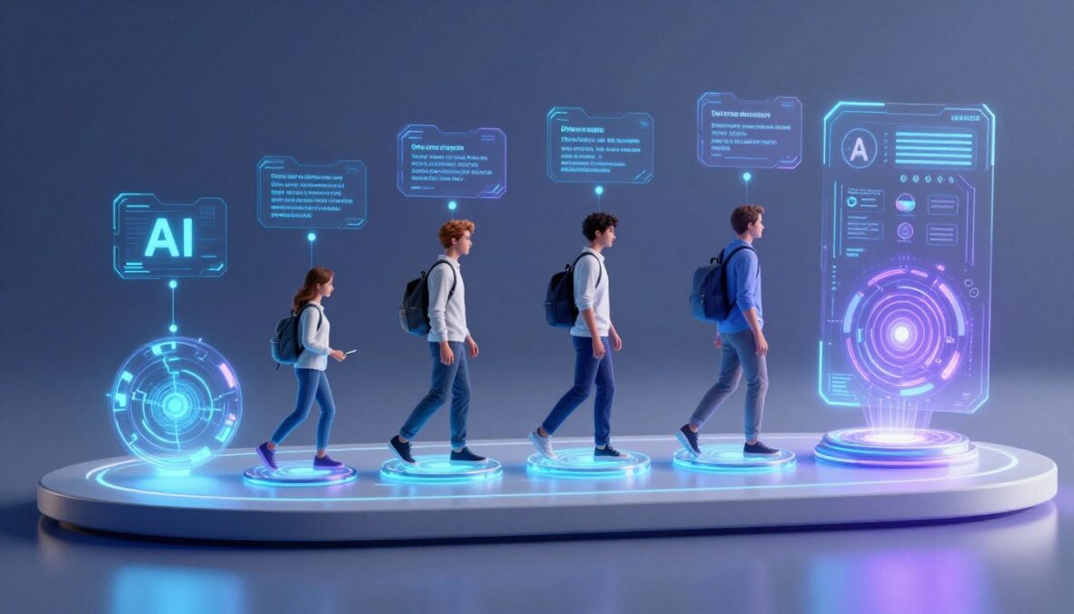 Future technology concept with AI evolution