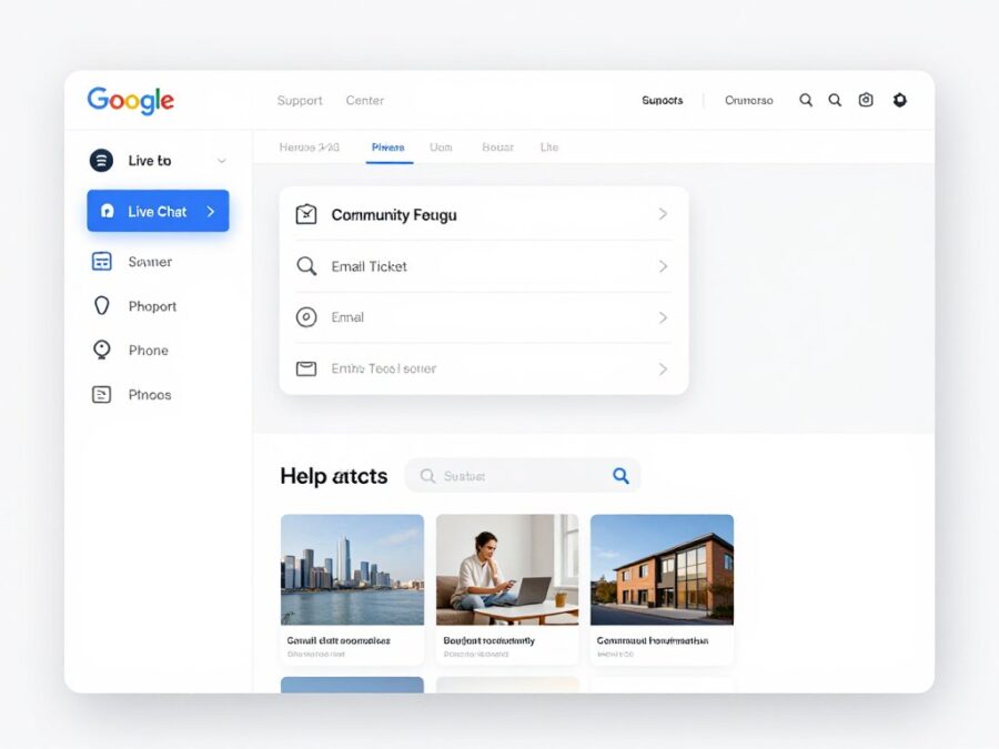 Google support interface