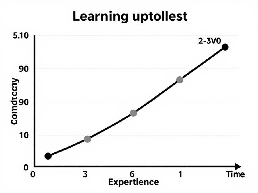 Learning curve illustration for advanced features