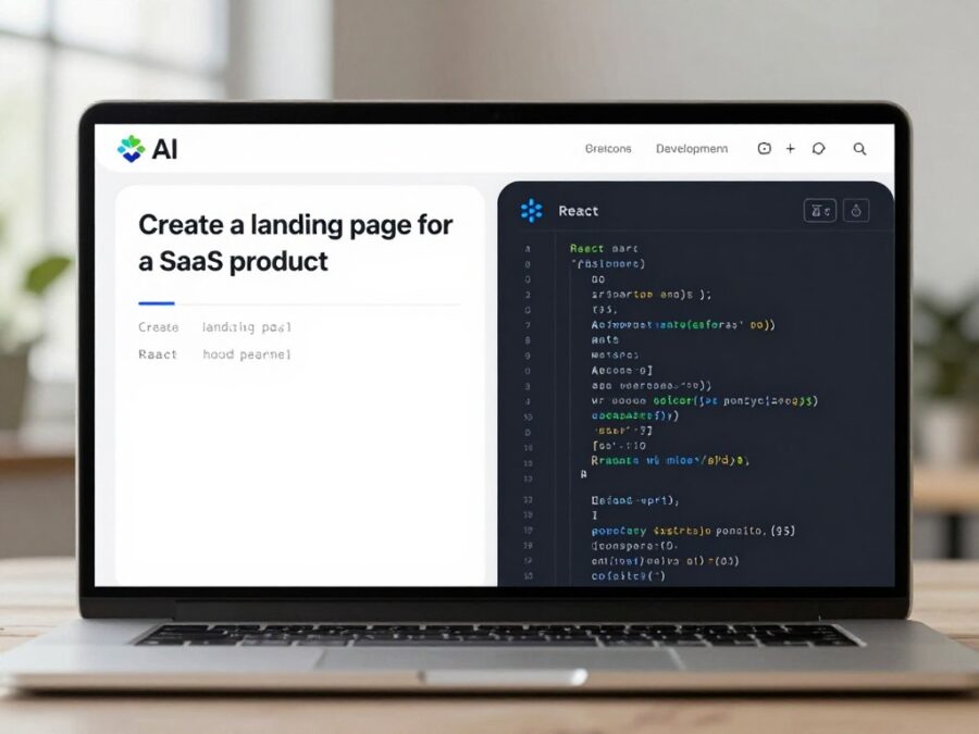 Lovable AI prompt interface with code generation in progress