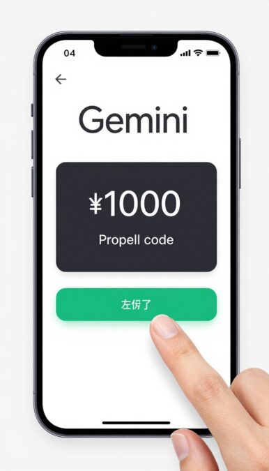 Mobile phone showing Gemini app promo code redemption screen