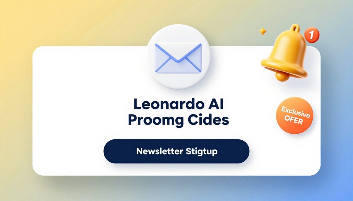 Newsletter subscription form for Leonardo AI exclusive promotional codes