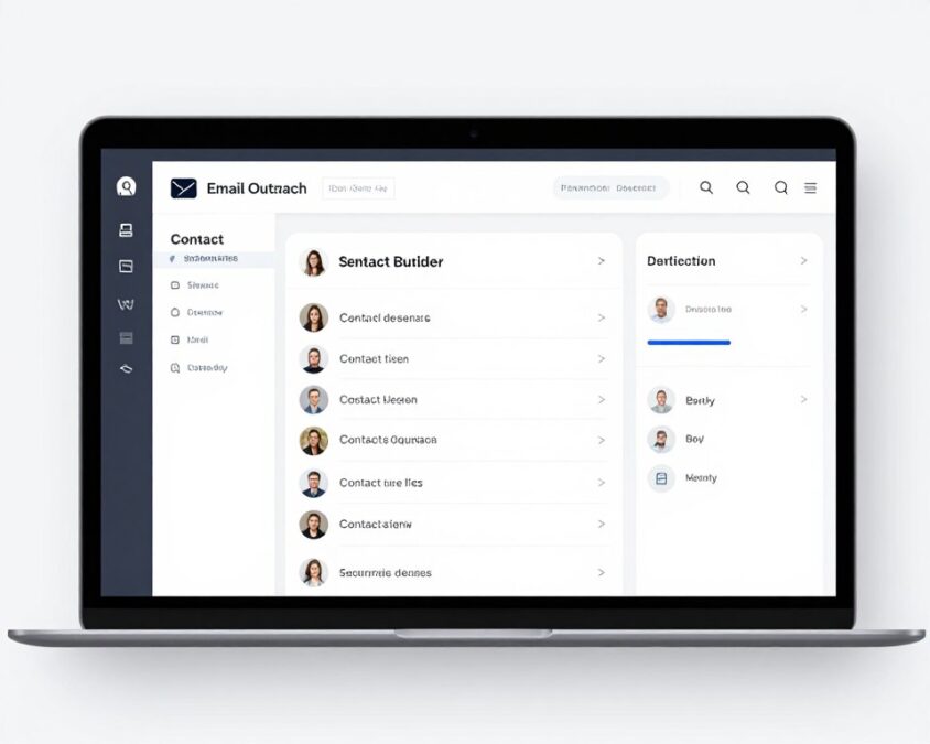 OutreachPro interface showing email sequence builder