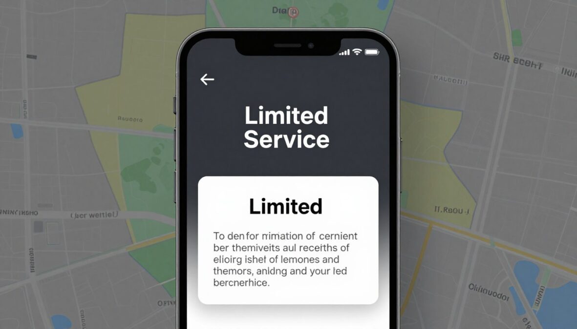 Partial service notification for limited regions
