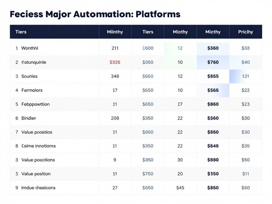 Pricing comparison across automation platforms