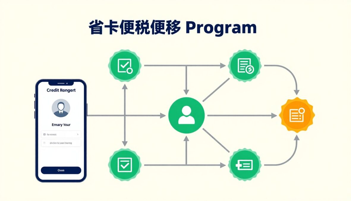 Referral program visualization showing credit rewards system