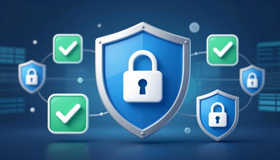 Security and privacy protection icons for safe promotional code usage