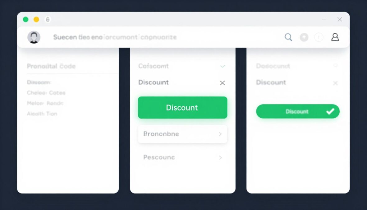 Step-by-step tutorial showing elevenlabs discount code application process at checkout