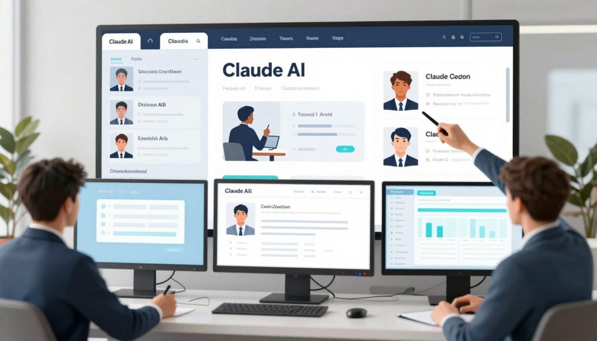 Team collaboration workspace showing multiple users working with Claude AI