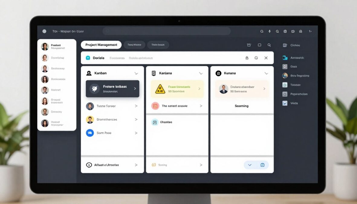 Team collaboration workspace showing project management interface